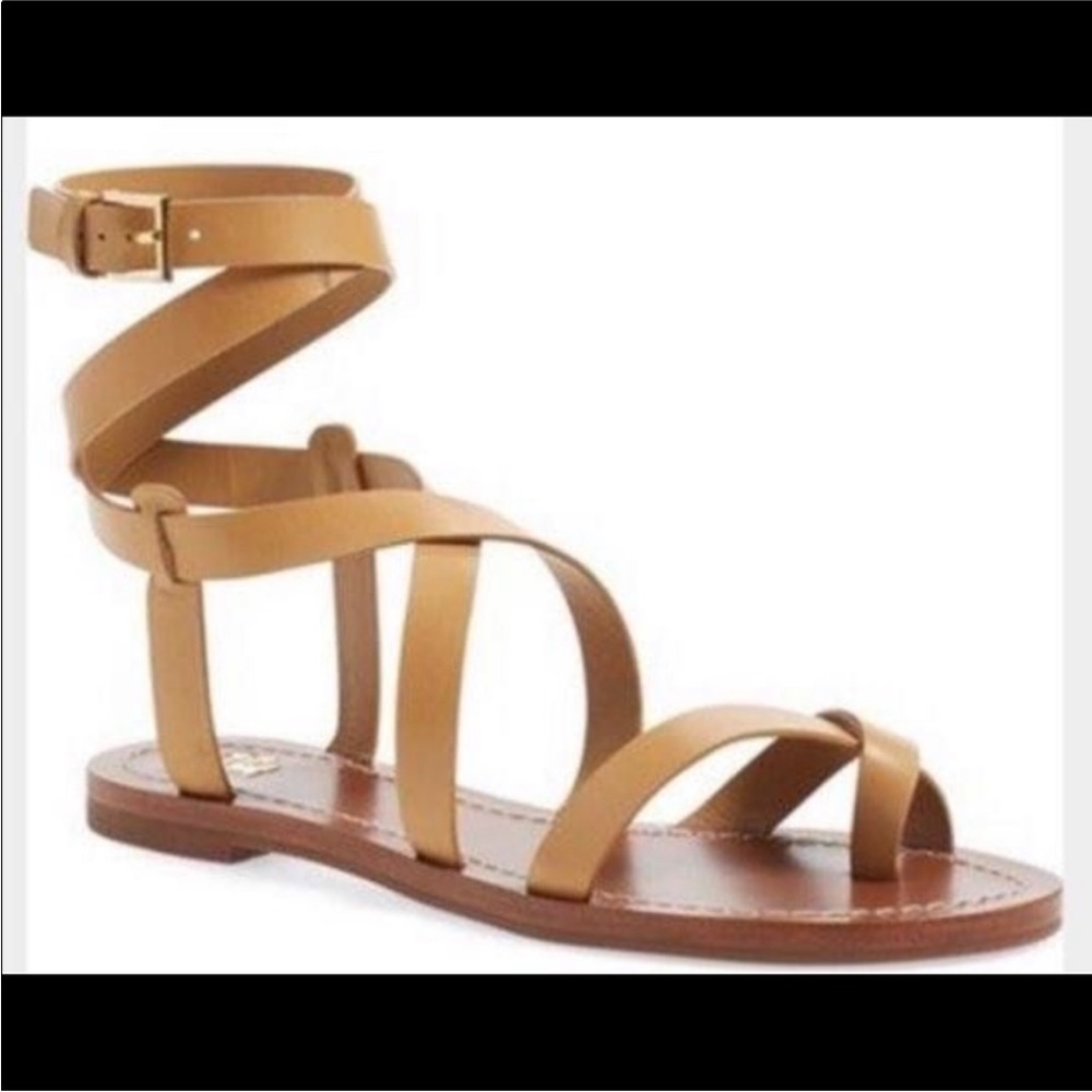 Tory Burch Brown Gladiator Sandals with Gold Buckle - Picture 2 of 9